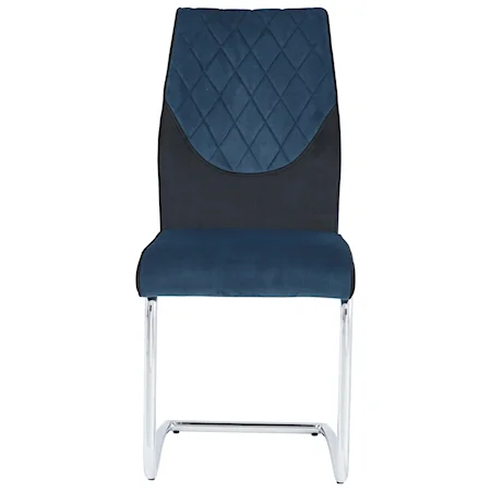 Contemporary Quilted Dining Chair with Two Tone Upholstery